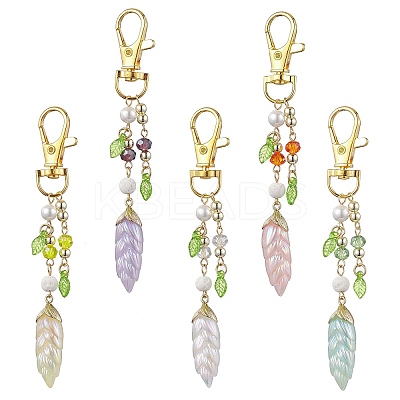 Leaf Resin Pendant Decoration HJEW-JM02022-1