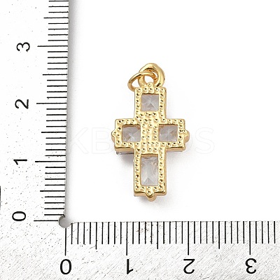 Rack Plating Brass Cubic Zirconia Pendants KK-G451-23G-1