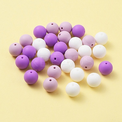 30Pcs 3 Colors Silicone Beads Round Rubber Bead 15MM Loose Spacer Beads for DIY Supplies Jewelry Keychain Making SIL-FS0001-01A-1