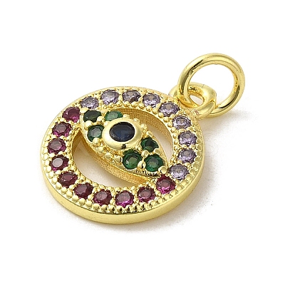 Brass Micro Pave Cubic Zirconia Charms KK-M283-15F-02-1