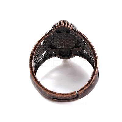 Natural Howlite Retro Finger Rings RJEW-B067-01R-20-1