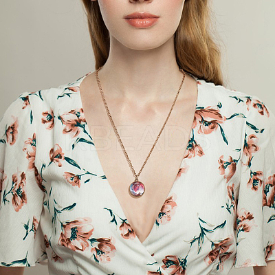 12Pcs 12 Styles Glass Universe Ball Necklace NJEW-AN0001-47-1
