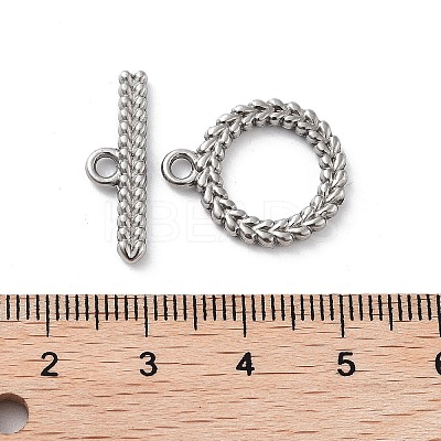 Non-Tarnish 304 Stainless Steel Ring Toggle Clasps STAS-A092-09A-P-1