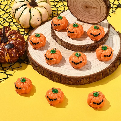 10Pcs Halloween Opaque Resin Pendants RESI-YW0004-94-1