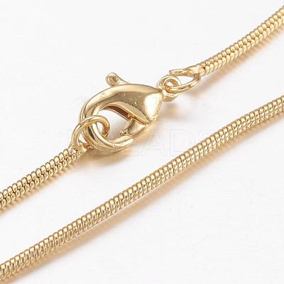 Brass Round Snake Chain Necklaces MAK-L009-08G-1