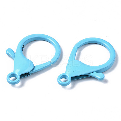 Spray Painted Eco-Friendly Alloy Lobster Claw Clasps X-PALLOY-T080-06A-NR-1
