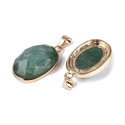 Natural Green Aventurine Pendants G-Q606-92G-04-1