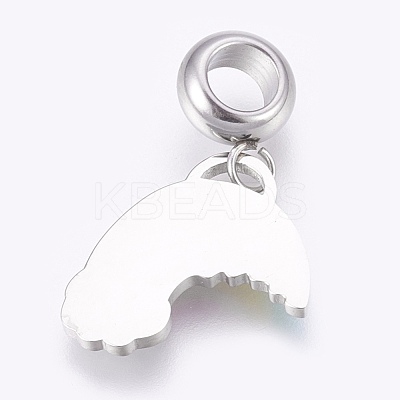 304 Stainless Steel European Dangle Charms STAS-O097-15P-1