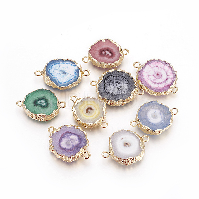 Natural Dyed Quartz Links connectors G-P399-A-1