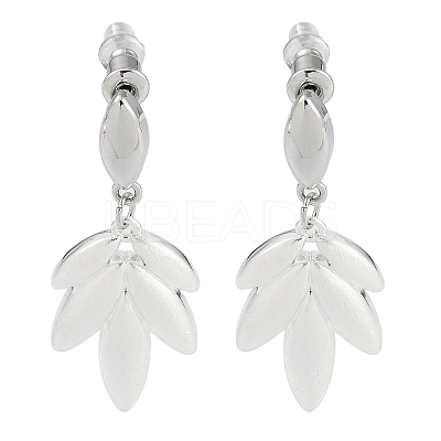 Wheat Brass Drawbench Dangle Earring EJEW-L288-009S-1