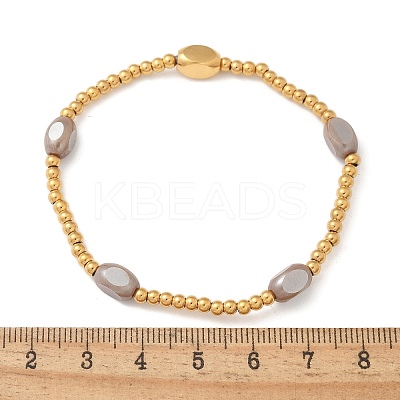 304 Stainless Steel Beads Stretch Breacelets for Women BJEW-M054-01G-01-1