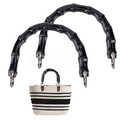 U shape Imitation Bamboo Stick Resin Bag Handles PURS-WH0005-08B-1
