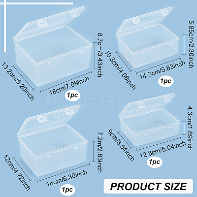 4Pcs 4 Styles PP Plastic Double Knots Bead Storage Containers CON-BC0007-32-1