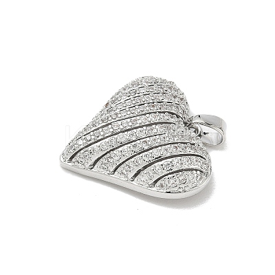 Brass Micro Pave Clear Cubic Zirconia Pendants KK-L254-07G-1