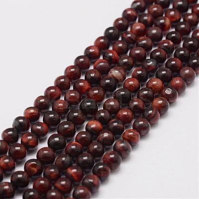 Natural Tiger Eye Bead Strands G-P230-14-6mm-1