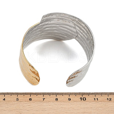 304 Stainless Steel Cuff Bangles for Women BJEW-G757-12GP-1