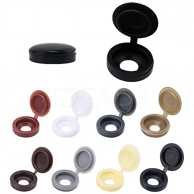 240Pcs 8 Colors PE Plastic Hinged Screw Covers CABI-CL0001-01-1
