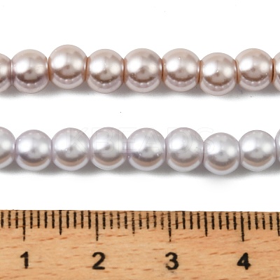 Baking Paint Pearlized Glass Pearl Round Bead Strands HY-XCP0001-29-1