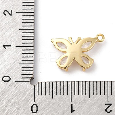 Brass Micro Pave Cubic Zirconia Charms KK-D371-04C-G-1