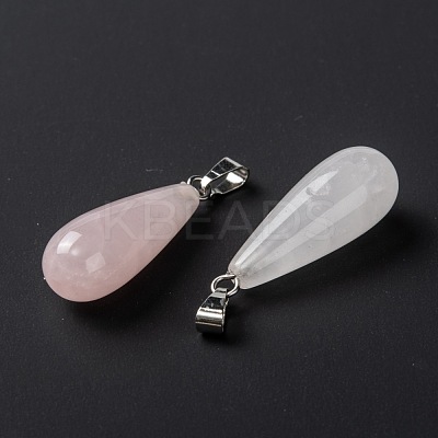 Natural Rose Quartz Pendants G-F707-18-1