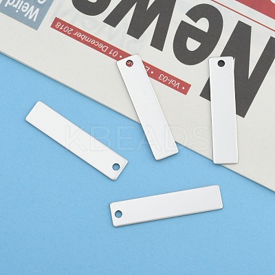 Tarnish Resistant 201 Stainless Steel Rectangle Stamping Blank Tag Pendants X-STAS-R064-15B-1