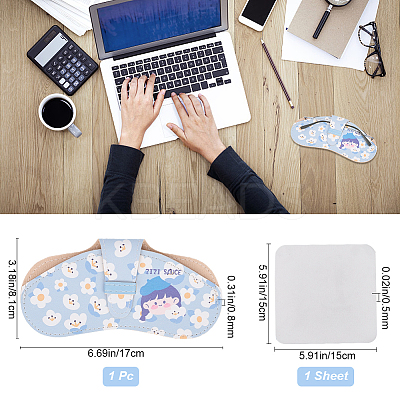 1Pc Flower Printed PU Leather Portable Slim Sunglasses Pouch AJEW-CN0003-25A-1