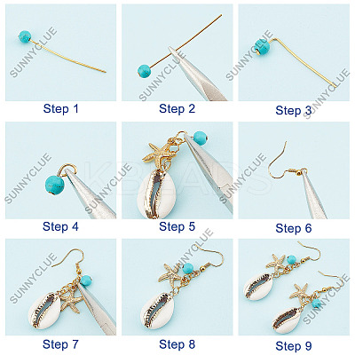 DIY Ocean Gemstone Earring Making Kit DIY-SC0020-31-1
