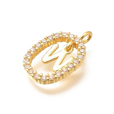 Brass Micro Pave Cubic Zirconia Pendants ZIRC-P123-01G-W01-1