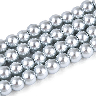 Baking Paint Pearlized Glass Pearl Round Bead Strands HY-Q003-6mm-62-A-1