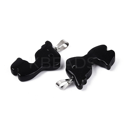 Natural Obsidian Pendants G-T144-11A-1