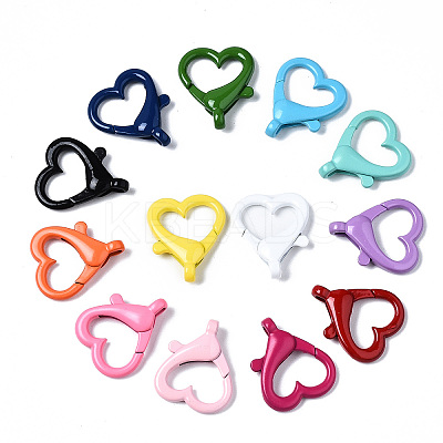 Spray Painted Eco-Friendly Alloy Lobster Claw Clasps PALLOY-YW0001-22-NR-1