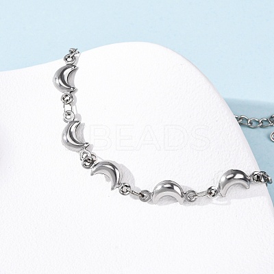 304 Stainless Steel Link Bracelets for Women BJEW-L706-02P-1