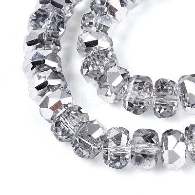 Electroplate Transparent Glass Beads Strands X-EGLA-N022-04A-C01-1
