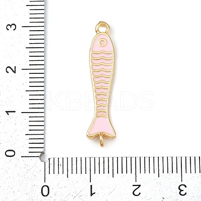 Brass Enamel Fish Connector Charms KK-L255-15G-03-1