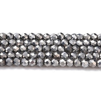 Electroplate Glass Beads Strands X-GLAA-H021-01A-FP08-1