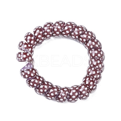 Printed Plastic Telephone Cord Elastic Hair Ties OHAR-R111-15-1