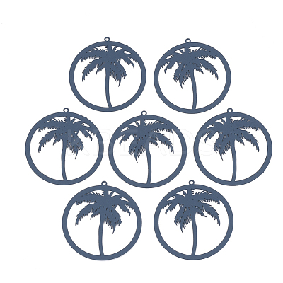 430 Stainless Steel Filigree Pendants STAS-S108-13B-1