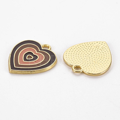 Rack Plating Light Gold Alloy Enamel Pendants ENAM-Q444-014A-RS-1
