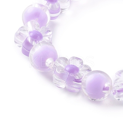 Transparent Acrylic Stretch Charm Bracelets for Kids BJEW-JB06167-1