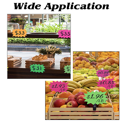 40Pcs 4 Colors Star Burst Shape Paper Blank Price Label for Supermarket AJEW-LP0006-67-1