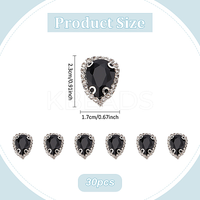 30Pcs Glass Sew on Rhinestone FIND-AN0001-71-1