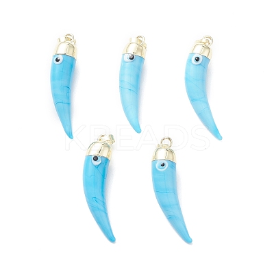 Handmade Evil Eye Lampwork Pendants LAMP-F031-01G-02-1
