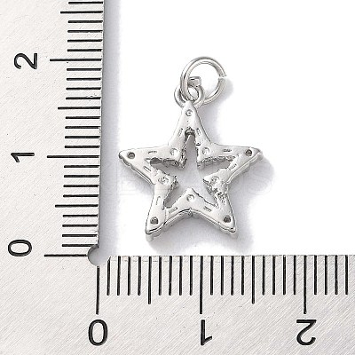 Rack Plating Brass Micro Pave Cubic Zirconia Pendants KK-Z039-23P-1