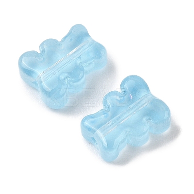 Transparent Spray Paint Glass Beads GLAA-Z011-08H-1