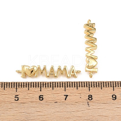 Mother's Day Brass Connector Charms KK-F919-33G-1