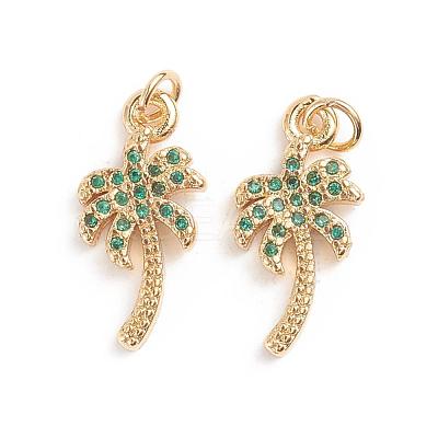 Brass Micro Pave Cubic Zirconia Pendants ZIRC-G165-01G-1