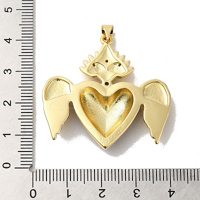 Rack Plating Brass Micro Pave Cubic Zirconia with Epoxy Resin Pendants KK-P241-41G-1