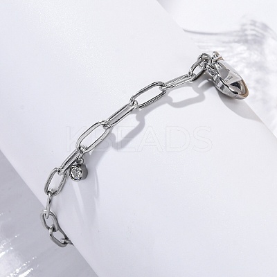 304 Stainless Steel Charm Bracelets STAS-D152-01P-1