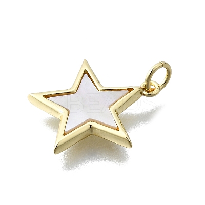 Star Shape Brass Pendants KK-V010-12G-1