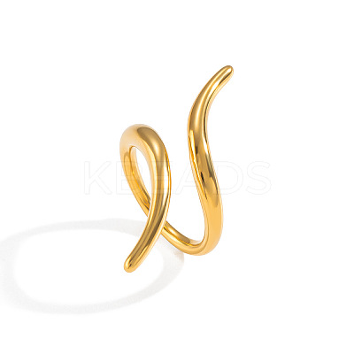 Minimalist 304 Stainless Steel Open Cuff Rings for Women VA6115-1